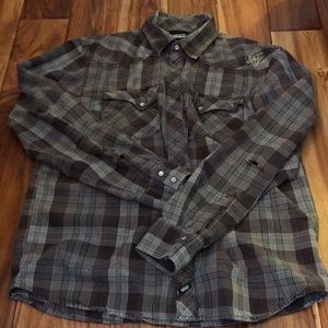 Vans men’s snap button down long sleeve shirt